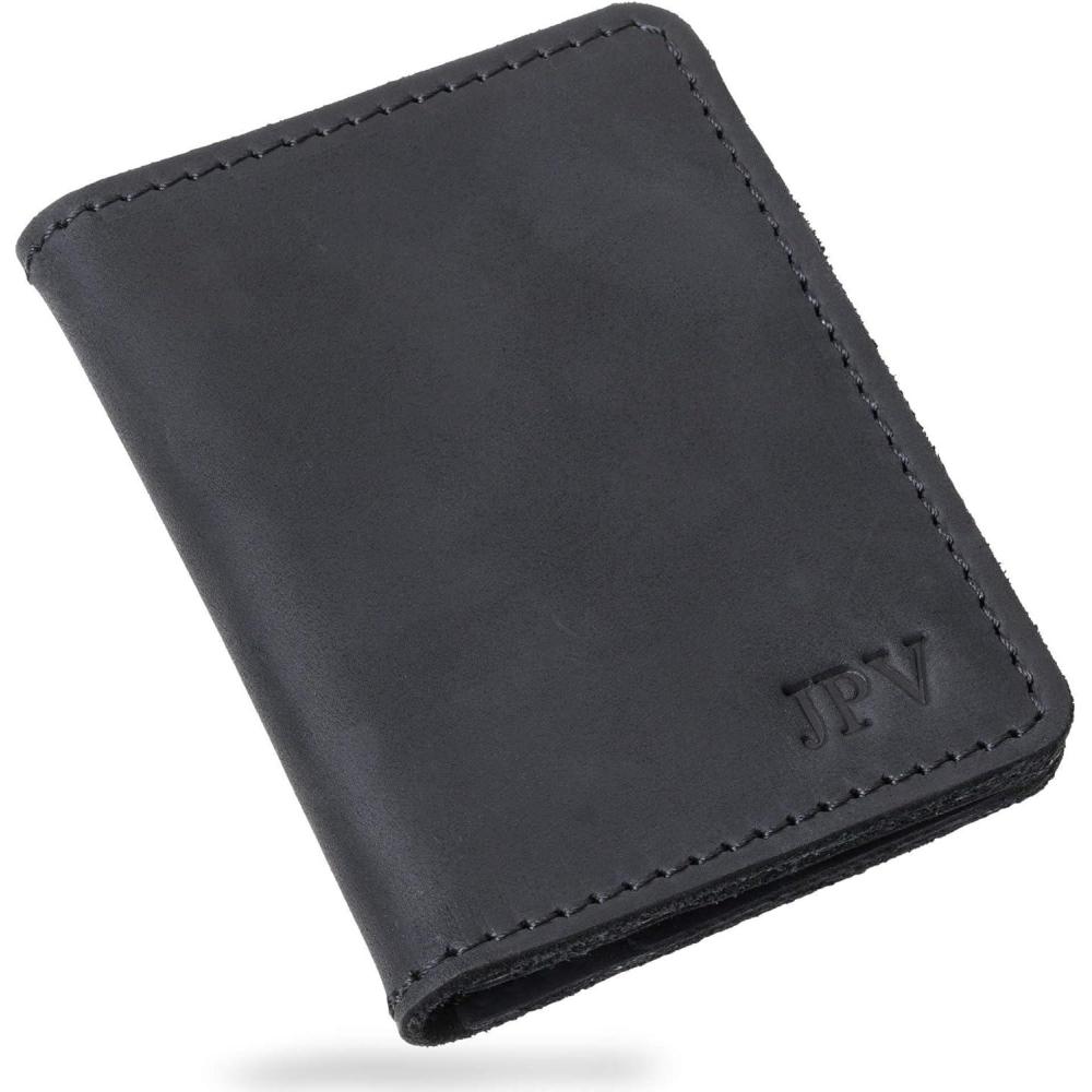 imagePEGAI Mens Chestnut Brown Leather Bifold Wallet with RFID Protection  Minimalist Slim Personalized with Initials Fathers Day GiftCharcoal