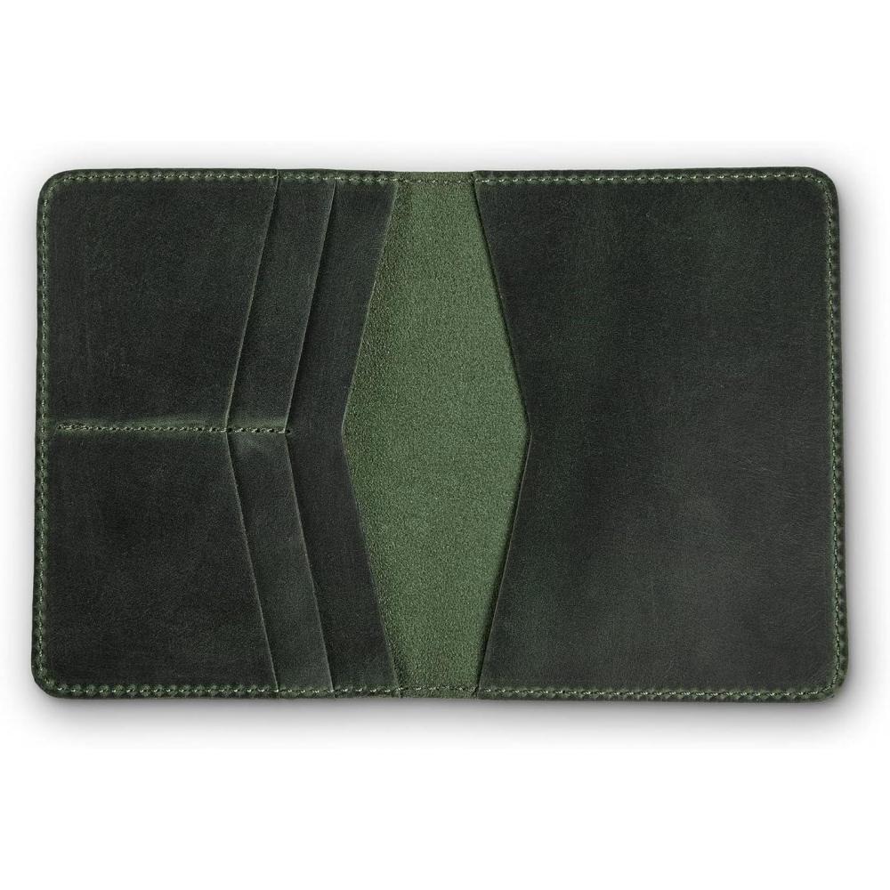 imagePEGAI Standard Full Grain Crazy Horse Leather Passport Holder  Custom Travel Passport Cover ampamp Organizer  Handcrafted Leather Passport Wallet for Men and Women  Pike Dymnos BlackGreen