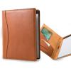 PEGAI Handmade 100% Leather Padfolio | Junior Legal Pad Folder Organizer for Business School Office Conference | Resume Interview Document Organizer Folio | Eriksen (Cognac Brown)(Cognac Brown)