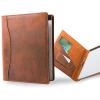 PEGAI Handmade 100% Leather Padfolio | Junior Legal Pad Folder Organizer for Business School Office Conference | Resume Interview Document Organizer Folio | Eriksen (Cognac Brown)(Mahogany Brown)