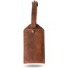 PEGAI 100% Soft Touch Rustic Leather Luggage ID Tag, Secure With Snap Closure and Easy Attachment to Suitcase, Backpack, Handbag, Handmade Travel Accessories Luggage Tags (Mahogany Brown)(Mahogany Brown)