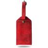 PEGAI 100% Soft Touch Rustic Leather Luggage ID Tag, Secure With Snap Closure and Easy Attachment to Suitcase, Backpack, Handbag, Handmade Travel Accessories Luggage Tags (Mahogany Brown)(Rose Red)