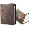 PEGAI Handmade 100% Leather Padfolio | Junior Legal Pad Folder Organizer for Business School Office Conference | Resume Interview Document Organizer Folio | Eriksen (Cognac Brown)(Chestnut Brown)