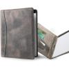 PEGAI Handmade 100% Leather Padfolio | Junior Legal Pad Folder Organizer for Business School Office Conference | Resume Interview Document Organizer Folio | Eriksen (Cognac Brown)(Rock Grey)