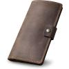 PEGAI Handmade Minimalist Design Checkbook Cover | 100% Distressed Full Grain Horse Leather Checkbook Wallet | Business Checkbook Binder | Clark (Cinnamon)(Chestnut)