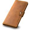 PEGAI Handmade Minimalist Design Checkbook Cover | 100% Distressed Full Grain Horse Leather Checkbook Wallet | Business Checkbook Binder | Clark (Cinnamon)(Cinnamon)
