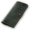 PEGAI Handmade Minimalist Design Checkbook Cover | 100% Distressed Full Grain Horse Leather Checkbook Wallet | Business Checkbook Binder | Clark (Cinnamon)(Green)