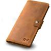 PEGAI Handmade Personalized Leather Checkbook Covers For Personal Checkbook | 100% Distressed Leather Checkbook Cover & Wallet | Business Checkbook Cover | Clark (Chestnut)(Cinnamon)