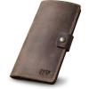 PEGAI Handmade Personalized Leather Checkbook Covers For Personal Checkbook | 100% Distressed Leather Checkbook Cover & Wallet | Business Checkbook Cover | Clark (Chestnut)(Chestnut)