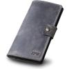 PEGAI Handmade Personalized Leather Checkbook Covers For Personal Checkbook | 100% Distressed Leather Checkbook Cover & Wallet | Business Checkbook Cover | Clark (Chestnut)(Rock)