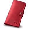 PEGAI Handmade Personalized Leather Checkbook Covers For Personal Checkbook | 100% Distressed Leather Checkbook Cover & Wallet | Business Checkbook Cover | Clark (Chestnut)(Rose)