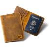 PEGAI Personalized Leather, Passport Holder For Travel | Handmade Passport Wallet Cover Case | Travel Document Holder, Passport Cover for Men, Women, and Family | Pike (Cinnamon Brown)(Cinnamon)