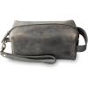 PEGAI Personalized Leather Travel Toiletry Bag for Men | Handmade Top Grain Distressed Dopp Kit, Mens Toiletry Bag, Shaving Kit Case Travel Organizer – Lee (Rock)(Rock)