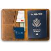 PEGAI Standard Full Grain Crazy Horse Leather Passport Holder | Custom Travel Passport Cover & Organizer | Handcrafted Leather Passport Wallet for Men and Women | Pike (Dymnos Black)(Cinnamon)