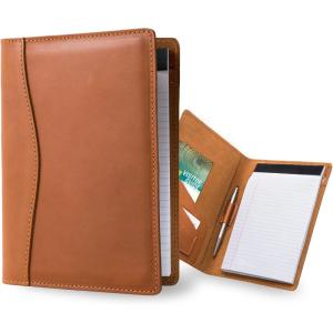 PEGAI Handmade 100% Leather Padfolio | Junior Legal Pad Folder Organizer for Business School Office Conference | Resume Interview Document Organizer Folio | Eriksen (Cognac Brown)(Cognac Brown)