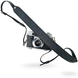 PEGAI Personalized 100% Leather DSLR Camera Strap, Compatible with Canon Camera & Nikon | Handmade Camera Harness, Gifts for Photographers, Heavy Duty Leather Camera Sling | Steve (Chestnut)(Charcoal)