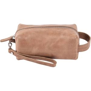 PEGAI Personalized Leather Travel Toiletry Bag for Men | Handmade Top Grain Distressed Dopp Kit, Mens Toiletry Bag, Shaving Kit Case Travel Organizer – Lee (Rock)(Tan)