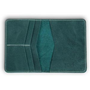 PEGAI Standard Full Grain Crazy Horse Leather Passport Holder | Custom Travel Passport Cover & Organizer | Handcrafted Leather Passport Wallet for Men and Women | Pike (Dymnos Black)(Turqoise)