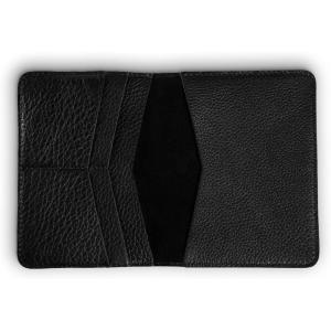 PEGAI Standard Full Grain Crazy Horse Leather Passport Holder | Custom Travel Passport Cover & Organizer | Handcrafted Leather Passport Wallet for Men and Women | Pike (Dymnos Black)(Dymnos Black)