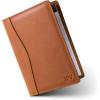 PEGAI Junior Legal Pad Folder Organizer | Portfolio Binder, Resume Interview Document Organizer Folio | Personalized Leather Binder Padfolio with Business Card Organizer | Eriksen (Charcoal)(Cognac)