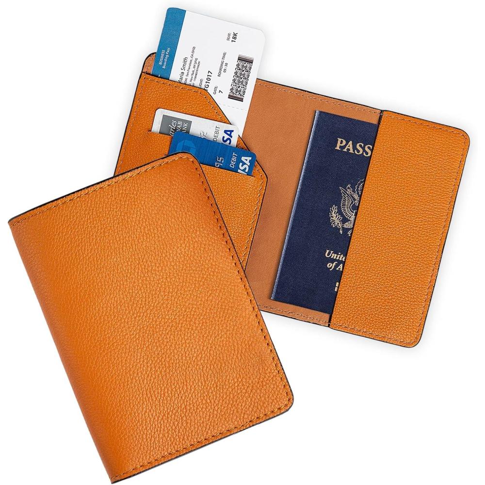 image:imagePEGAI FullGrain Handmade Leather Passport Holder Travel Wallet Cover Case with Credit Card Holder Travel Document Organizer for Men and Women  Diplomat BlackTaba