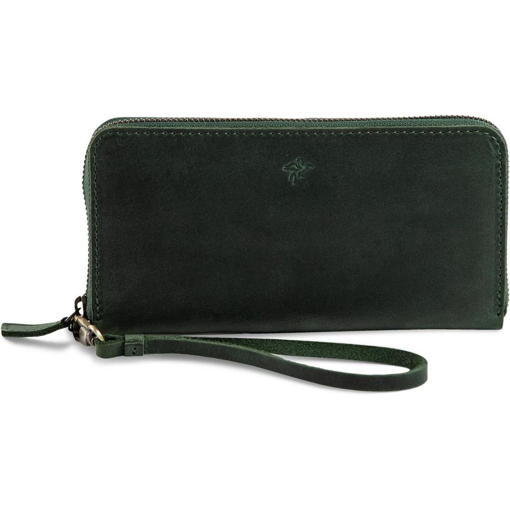 image:imagePEGAI Leather Large Capacity Wristlet Wallets For Women  Zip Around FullGrain Phone Wallet  Clutch Purses for Women With Credit Card Holder Coin Purse and Cash Slot  KARLA AquaGreen
