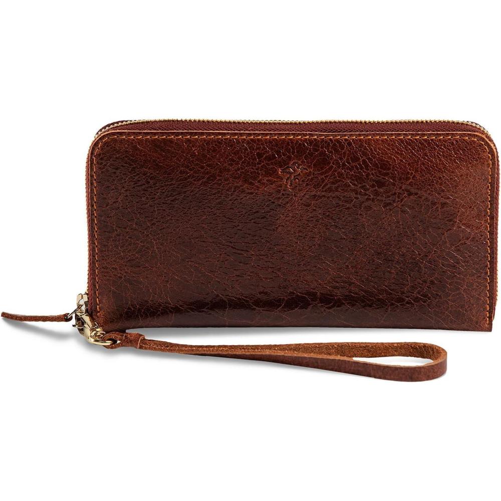 image:imagePEGAI Leather Large Capacity Wristlet Wallets For Women  Zip Around FullGrain Phone Wallet  Clutch Purses for Women With Credit Card Holder Coin Purse and Cash Slot  KARLA AquaCognac