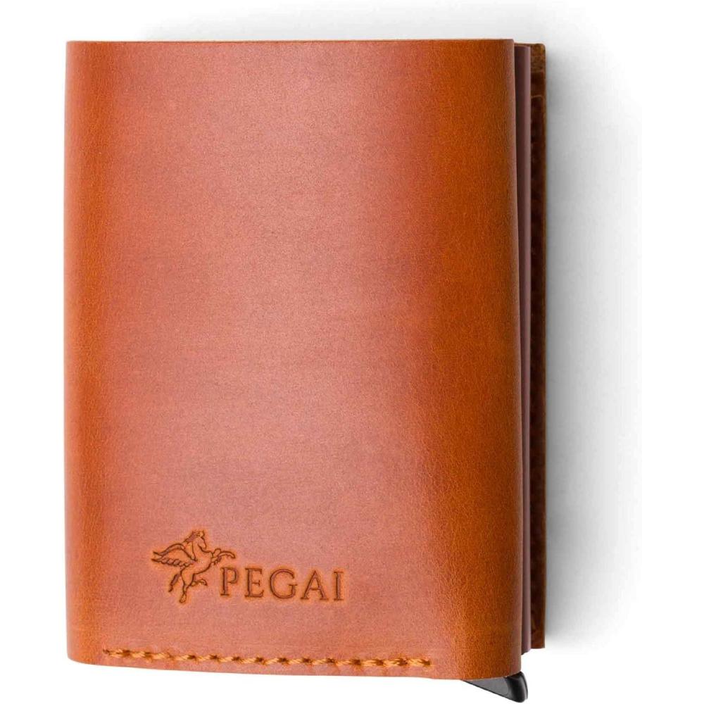 image:imagePEGAI Leather Trifold Wallet For Men Quick Card Access Elegant Looking Premium Handcrafted Mens Wallet  Leather Card Holder Wallets for Men  Mack WhiskeyWhiskey