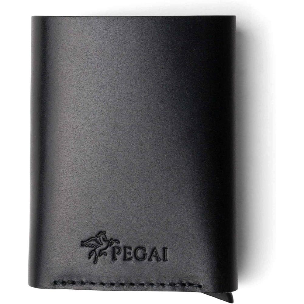 image:imagePEGAI Leather Trifold Wallet For Men Quick Card Access Elegant Looking Premium Handcrafted Mens Wallet  Leather Card Holder Wallets for Men  Mack WhiskeyBlack