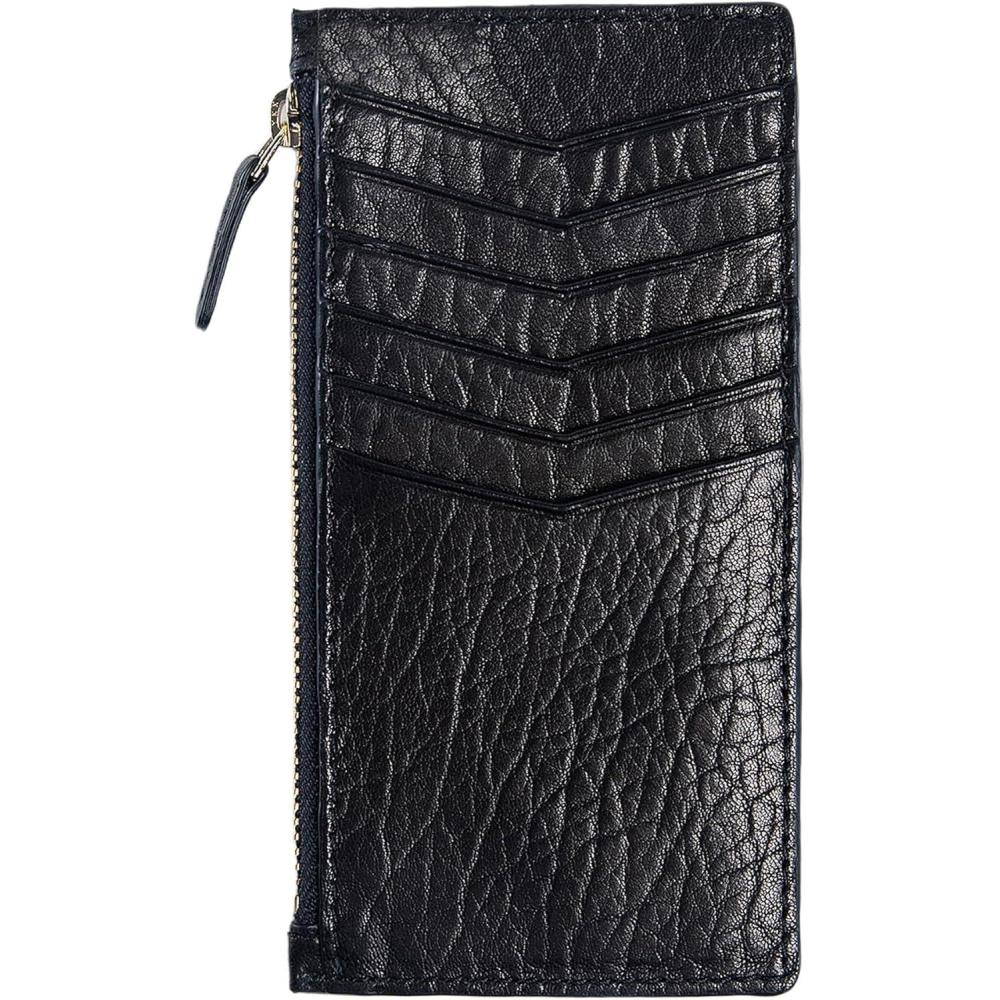 image:imagePEGAI Minimalist Card Case ampamp Zippered Wallet for Women  IsabelArizona Black