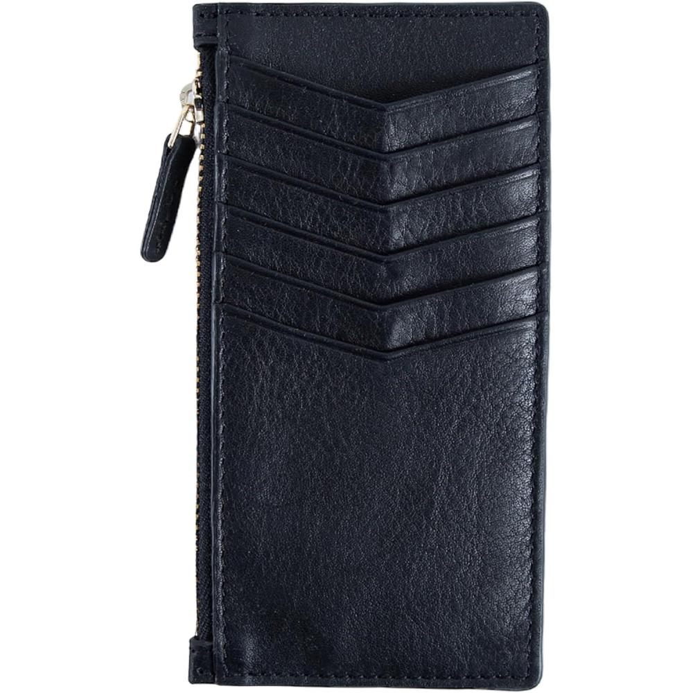 image:imagePEGAI Minimalist Card Case ampamp Zippered Wallet for Women  IsabelDymnos Black