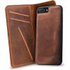 PEGAI Personalized 100% Leather Wallet Case for iPhone 12, with Card Holder, Screen Protector, Handmade, Protective, Magnetic, Wallet Phone Case | McLean Charcoal(Mahogany)