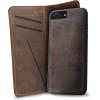 PEGAI Personalized 100% Leather Wallet Case for iPhone 12, with Card Holder, Screen Protector, Handmade, Protective, Magnetic, Wallet Phone Case | McLean Charcoal(Chestnut)