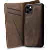 PEGAI Personalized 100% Leather Wallet Case for iPhone 12, with Card Holder, Screen Protector, Handmade, Protective, Magnetic, Wallet Phone Case | McLean Charcoal(Chestnut)