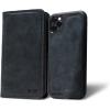 PEGAI Personalized 100% Leather Wallet Case for iPhone 12, with Card Holder, Screen Protector, Handmade, Protective, Magnetic, Wallet Phone Case | McLean Charcoal(Charcoal)