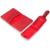 PEGAI Personalized Handmade Leather Passport Wallet & Leather Luggage ID Tag | Travel Document Holder With Bundle Snap Closure Luggage ID Tag for Men and Women (Red)