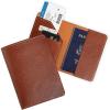 PEGAI Full-Grain Handmade Leather Passport Holder |Travel Wallet Cover Case with Credit Card Holder |Travel Document Organizer for Men and Women | Diplomat (Black)(Phokion Brown)