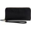 PEGAI Leather Large Capacity Wristlet Wallets For Women | Zip Around Full-Grain Phone Wallet | Clutch Purses for Women With Credit Card Holder, Coin Purse and Cash Slot | KARLA (Aqua)(Proctus Black)