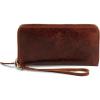 PEGAI Leather Large Capacity Wristlet Wallets For Women | Zip Around Full-Grain Phone Wallet | Clutch Purses for Women With Credit Card Holder, Coin Purse and Cash Slot | KARLA (Aqua)(Cognac)