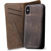 PEGAI Personalized 100% Leather Wallet Case for iPhone 12, with Card Holder, Screen Protector, Handmade, Protective, Magnetic, Wallet Phone Case | McLean Charcoal(Chestnut)