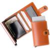 PEGAI Personalized Card Holder – Quick Card Access, Handcrafted Minimalist Credit Card Holder for Men & Women, Top-Grain Leather Card Case Wallet | Agustine (Whiskey)(Whiskey)