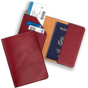 PEGAI Full-Grain Handmade Leather Passport Holder |Travel Wallet Cover Case with Credit Card Holder |Travel Document Organizer for Men and Women | Diplomat (Black)(Burgundy)