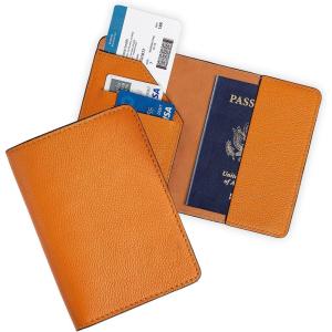 PEGAI Passport Holder for Travel | Passport Case, Personalized Full-Grain Handmade Leather Passport Wallet | Travel Essentials for Women, Passport Cover for Men, Family | Diplomat (Black)(Diplomat | Taba)