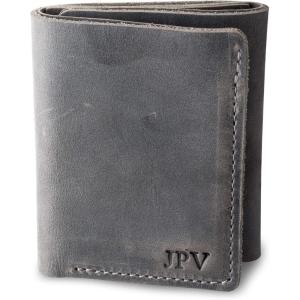PEGAI Personalized 100% Leather Trifold Wallet For Men – Handmade Minimalist Men’s Wallet, Classic Billfold with ID Holder, Credit Card Wallet, Card Holder, Custom Wallets for Men | Kane (Rock Grey)(Rock Grey)