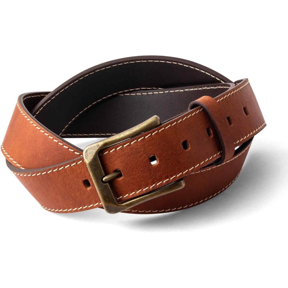 image:imagePEGAI McTROY 100 Full Grain Leather Belts for Men Handmade Buckle Design Great for Work CasualIrving  Stitched Rust