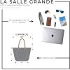 FBM: PEGAI Personalized 100% Leather Tote Bag for Women, Handmade, Organizer, Shoulder Detail, Amazing Gift Idea, Lasalle(Rock)