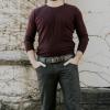 PEGAI Distressed Leather Belt for Men | Rustic Minimalist Handcrafted Leather Belt | Boone(Boone | Chestnut)