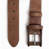 PEGAI Distressed Leather Belt for Men | Rustic Minimalist Handcrafted Leather Belt | Boone(Boone | Mocha)
