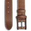 PEGAI Distressed Leather Belt for Men | Rustic Minimalist Handcrafted Leather Belt | Boone(Boone | Stitched Mocha)