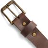 PEGAI Leather Belt for Men | Casual Full Grain Leather Belt with Buckle Design Mens Leather Belt | McKinney Sizes: 32-48(Chestnut)